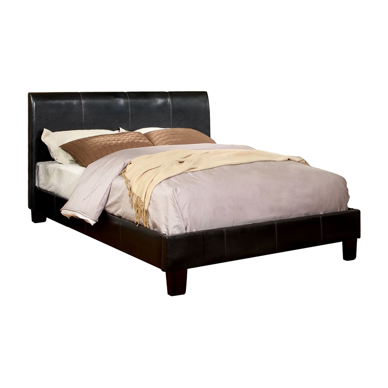 Furniture Of America Mevea Faux Leather, Faux Leather Twin Platform Bed
