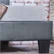 Furniture of America Ramone Faux Leather Queen Platform Bed in Gray