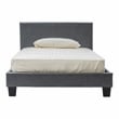 Furniture of America Ramone Faux Leather Queen Platform Bed in Gray
