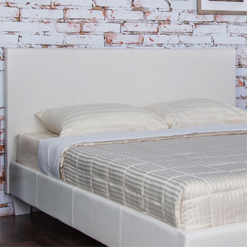 Furniture of America Ramone Faux Leather Full Platform Bed in White