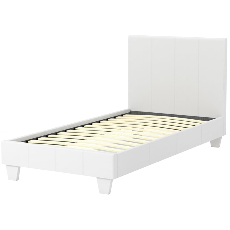 Furniture of America Ramone Faux Leather Twin Platform Bed in White