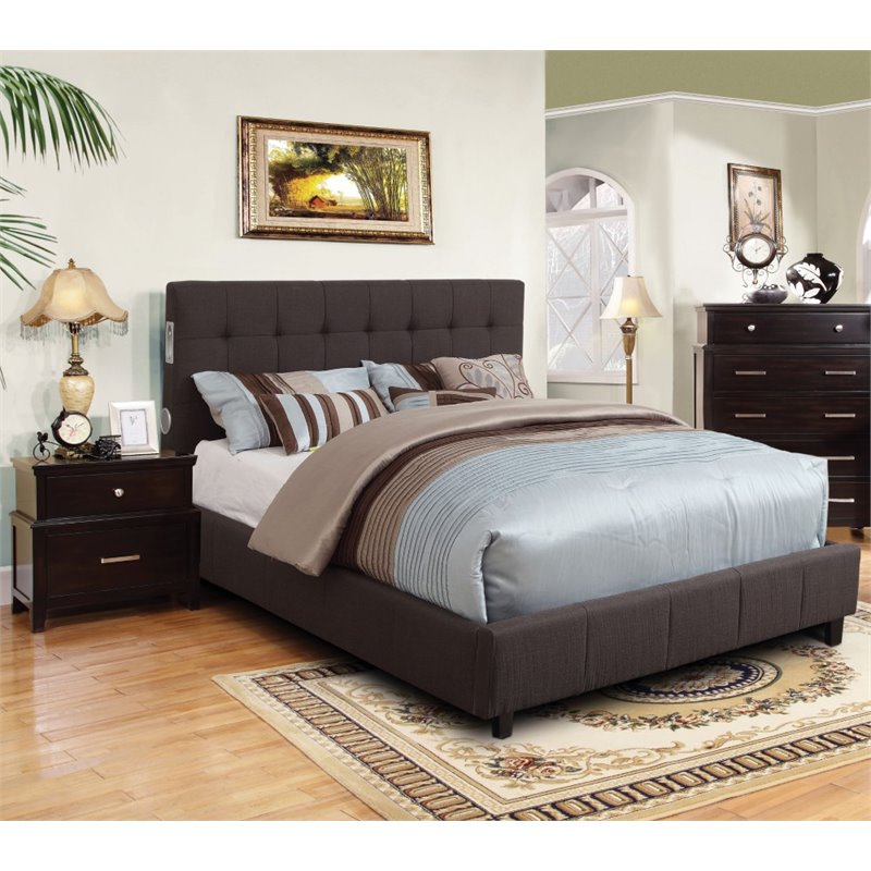 Furniture of America Janata 2 Piece California King Bedroom Set  IDF7060GYCK2PC