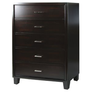 furniture of america sirius contemporary wood 5 drawer chest