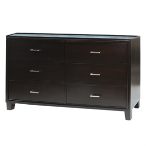 furniture of america sirius solid wood 6-drawer double dresser