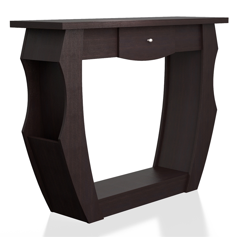 Furniture of America Trunta Contemporary Wood 1-Drawer Console Table in Walnut