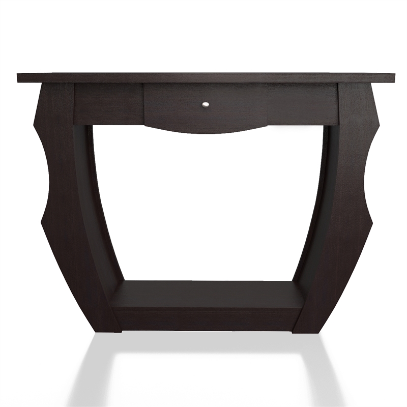 Furniture of America Trunta Contemporary Wood 1-Drawer Console Table in Walnut
