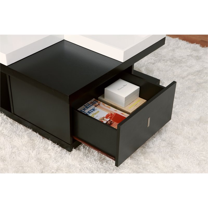 Furniture Of America Stein Square Wood Coffee Table In Black And