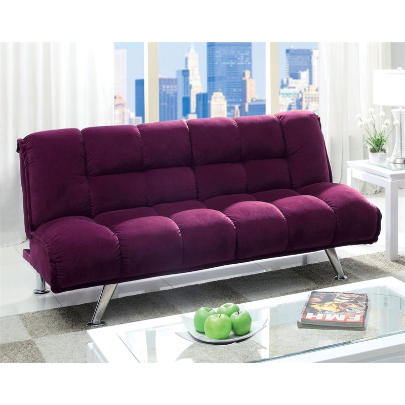 Furniture Of America Napa Tufted Sleeper Sofa Bed In Purple Idf 2908pr Furniture Of America Napa Tufted Sleeper Sofa Bed In Purple