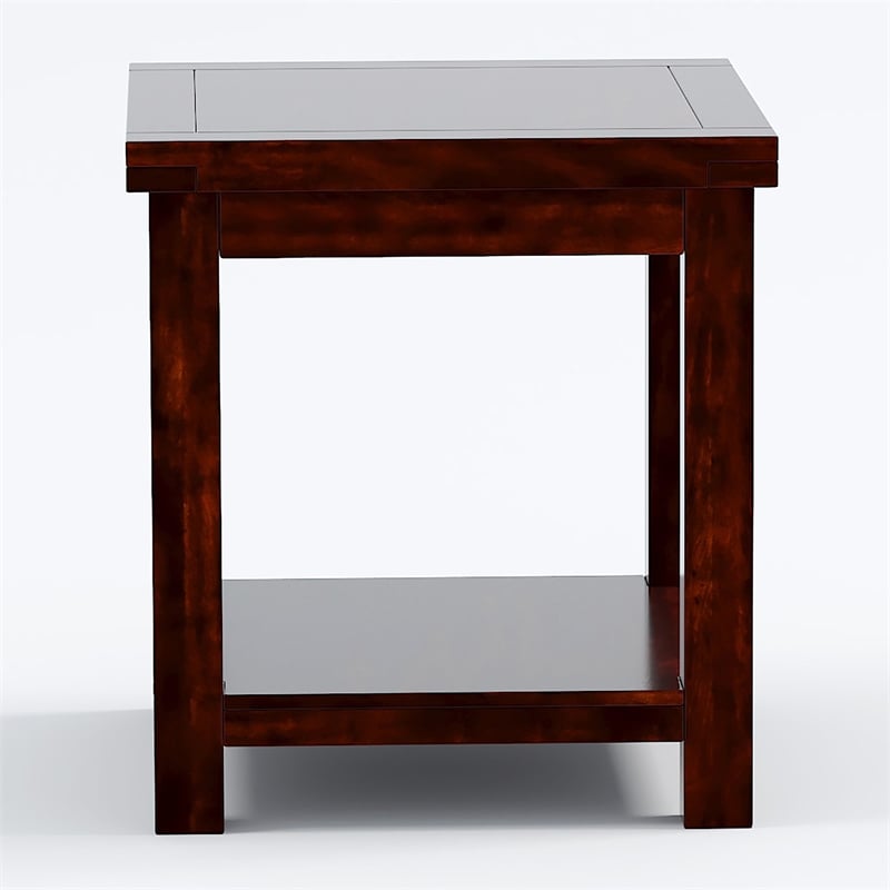 Furniture of America Granger Transitional Wood 1-Shelf End Table in Cherry