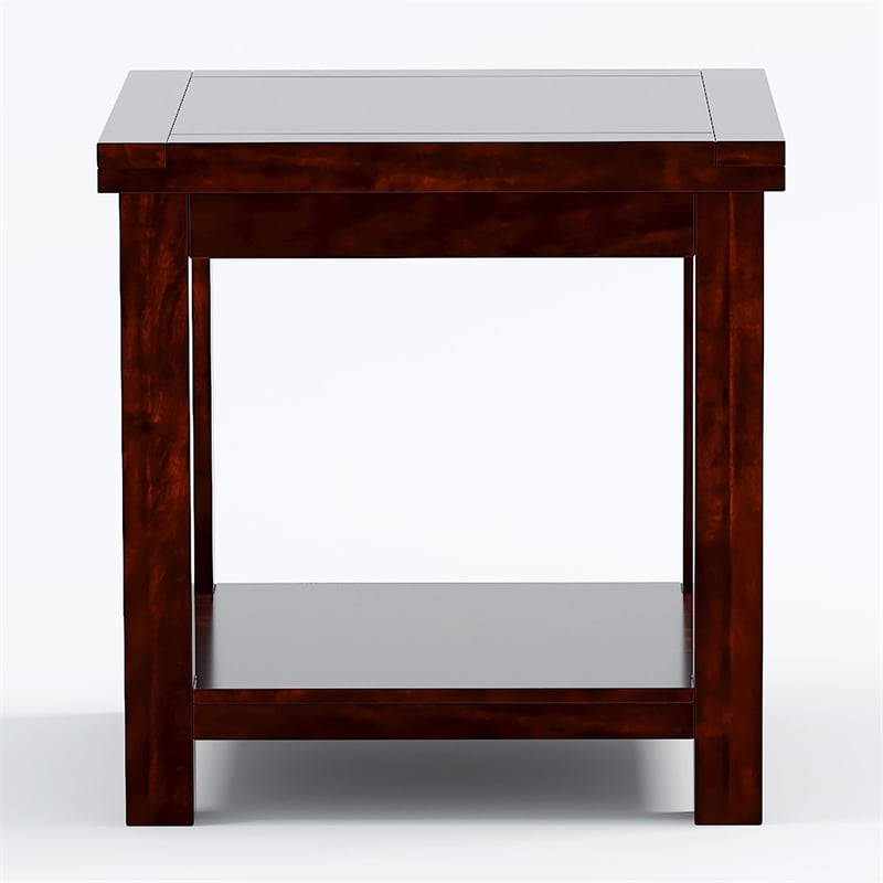 Furniture of America Granger Transitional Wood 1-Shelf End Table in Cherry