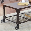 Furniture of America Benellie Metal Coffee Table with Casters in Black