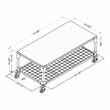 Furniture of America Benellie Metal Coffee Table with Casters in Black