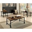 Furniture of America Saucedo Wood 3-Piece Coffee Table Set in Medium Oak