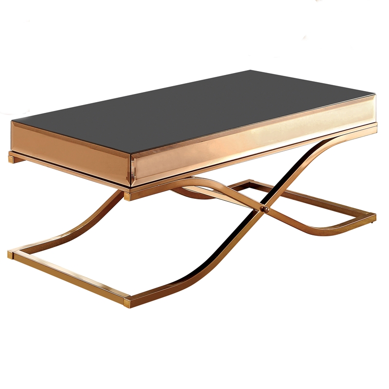Furniture of America Xander Contemporary Metal Coffee Table in Brass