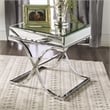 Furniture of America Xander Contemporary Metal Square End Table in Chrome