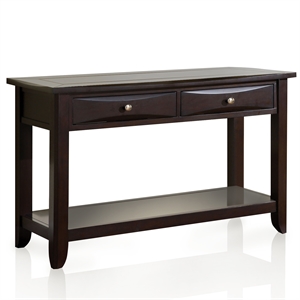 furniture of america bonner transitional wood 2-drawer console table in espresso