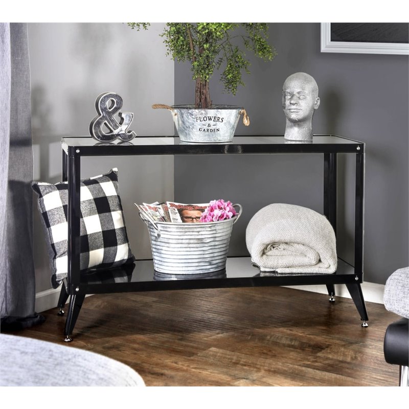 Furniture Of America Cm4366s Glass Top Fire Hydrant Black Metal