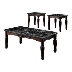 Furniture of America Jinson Wood 3-Piece Coffee Table Set in Espresso
