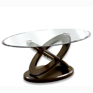 furniture of america darbunic contemporary wood coffee table in dark walnut