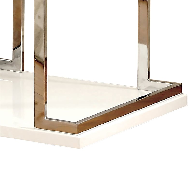 Furniture of America Bargunde Contemporary Wood Square End Table in White