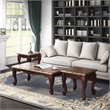 Furniture of America Burseel Wood 3-Piece Coffee Table Set in Dark Oak and Ivory