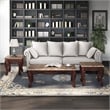 Furniture of America Burseel Wood 3-Piece Coffee Table Set in Dark Oak and Ivory