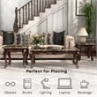 Furniture of America Burseel Wood 3-Piece Coffee Table Set in Dark Oak and Ivory