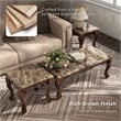 Furniture of America Burseel Wood 3-Piece Coffee Table Set in Dark Oak and Ivory