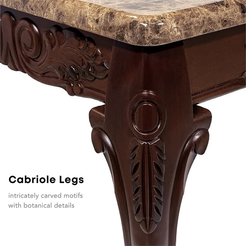 Furniture of America Burseel Wood 3-Piece Coffee Table Set in Dark Oak and Ivory