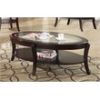 Furniture of America Stemplez Glass Top 1-Shelf Coffee Table in Espresso