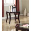 Furniture of America Stemplez Glass Top 1-Shelf End Table in Espresso