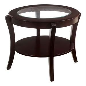 furniture of america stemplez contemporary wood 1-shelf end table in espresso