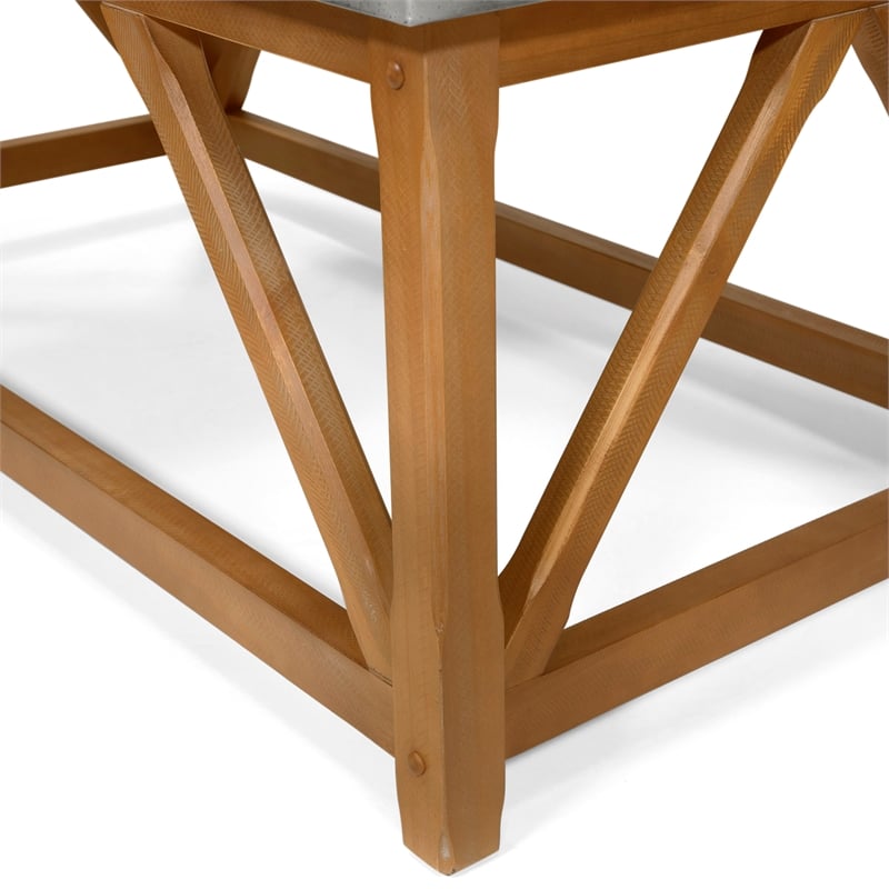 Furniture of America Marqueze Industrial Wood Coffee Table in Natural Tone