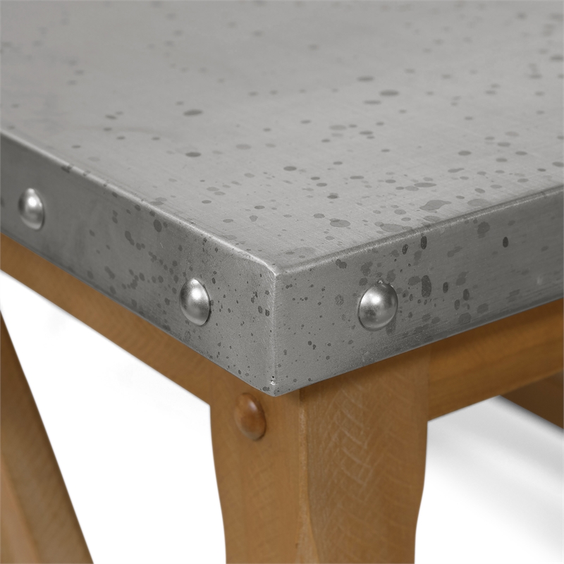 Furniture of America Marqueze Industrial Wood Coffee Table in Natural Tone