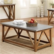 Furniture of America Marqueze Industrial Wood Coffee Table in Natural Tone