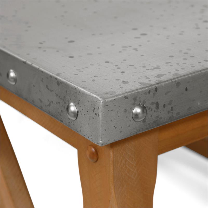 Furniture of America Marqueze Industrial Wood Console Table in Natural Tone