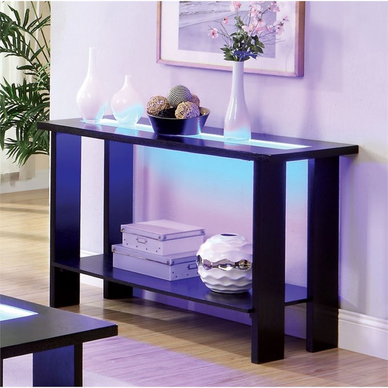 console table with lights