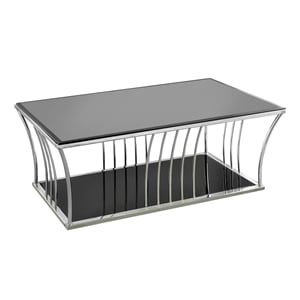 Furniture of America Lethe Modern Metal Coffee Table in Black and Chrome