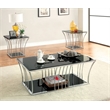 Furniture of America Lethe Modern Metal Coffee Table in Black and Chrome