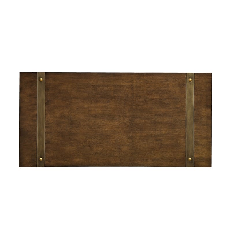Furniture of America Erasmus Transitional Wood 1-Shelf Console Table in Dark Oak