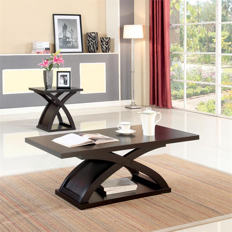 contemporary solid wood coffee table