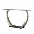 Furniture of America Navarre Steel Glass Console Table in Silver and Black