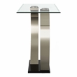 Furniture of America Navarre Steel Glass Console Table in Silver and Black