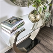 Furniture of America Navarre Steel Glass Console Table in Silver and Black