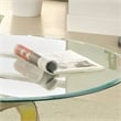 Furniture of America Crook Glass Top Coffee Table in Silver Satin Plated