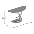 Furniture of America Crook Glass Top Console Table in Silver Satin Plated