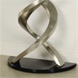 Furniture of America Crook Glass Top Console Table in Silver Satin Plated