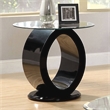 Furniture of America Mason Contemporary Glass Top End Table in Glossy Black