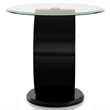 Furniture of America Mason Contemporary Glass Top End Table in Glossy Black