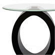 Furniture of America Mason Contemporary Glass Top End Table in Glossy Black
